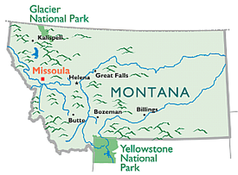 Montana Map Missoula | Time Zones Map